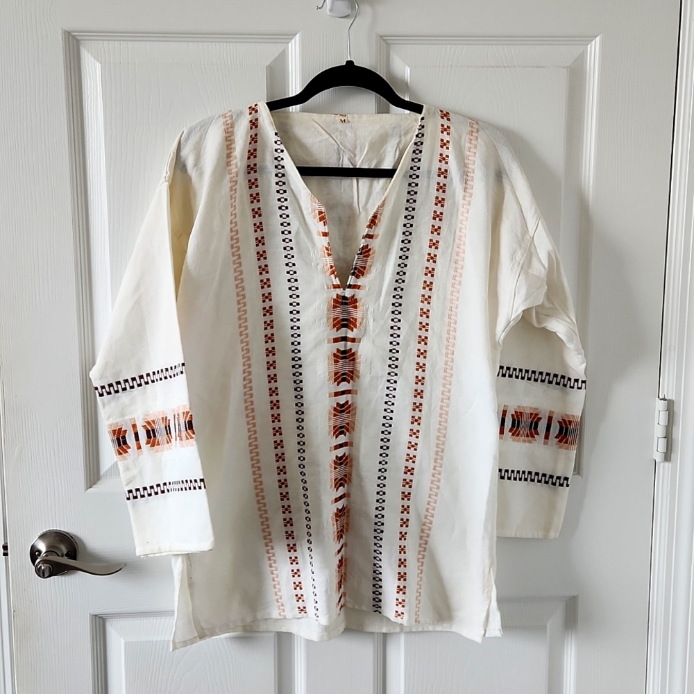Mexican / Bohemian Style Linen Top Medium